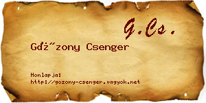 Gózony Csenger névjegykártya